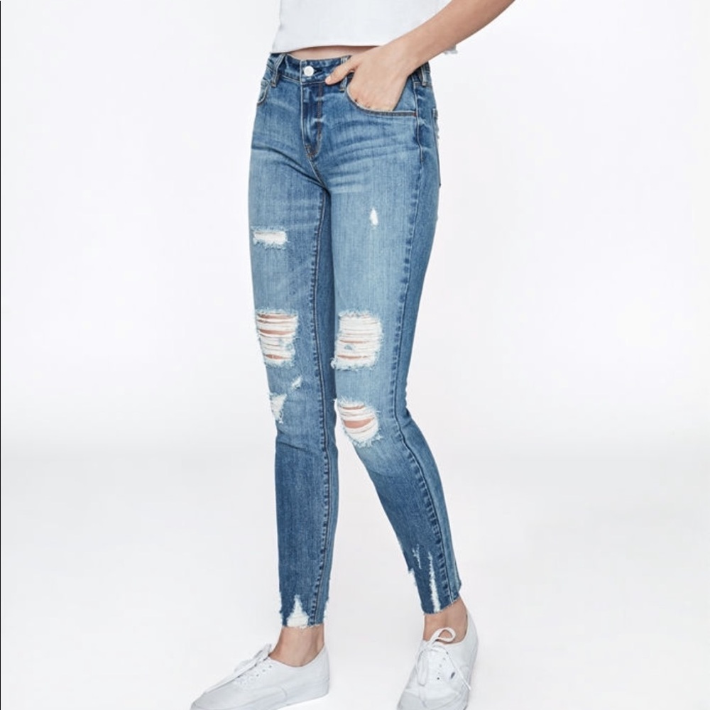 Pacsun Bow Blue Mid rise ankle skinny jeans - L
